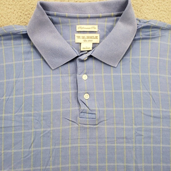 WH Belk Shirt Mens Medium Blue Performance Polo Short Sleeve Golf Outdoors - Picture 3 of 10